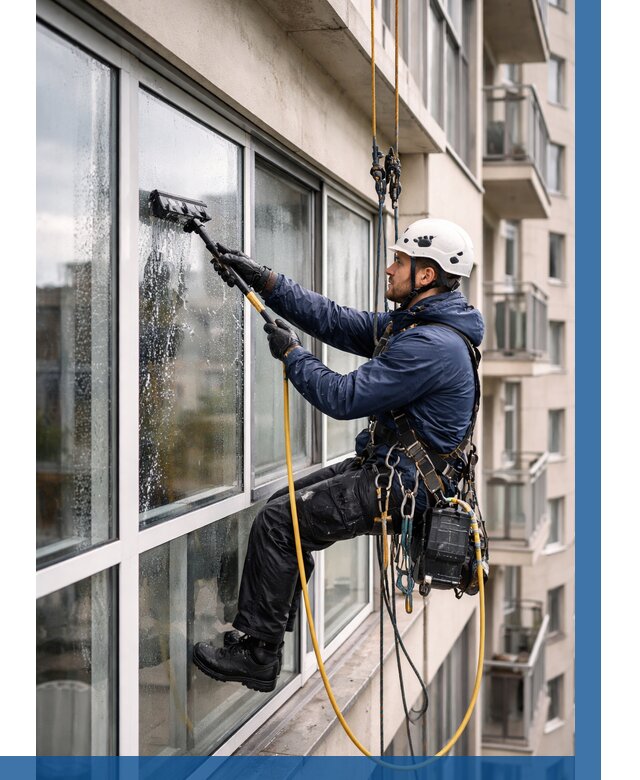 Мойка балконного остекления в Полысаеве от 3599 р. | ВЫСОТНИК-Плс