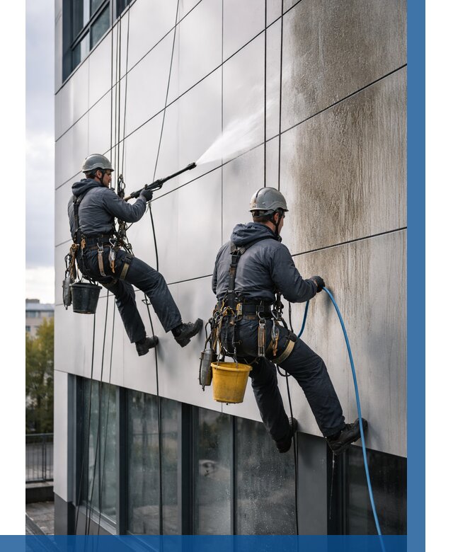 Мойка фасада из композита в Полысаеве по цене от 308 р. | ВЫСОТНИК-Плс