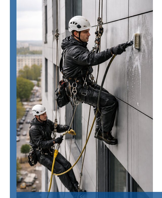 Профессиональная мойка фасада из композита в Полысаеве
