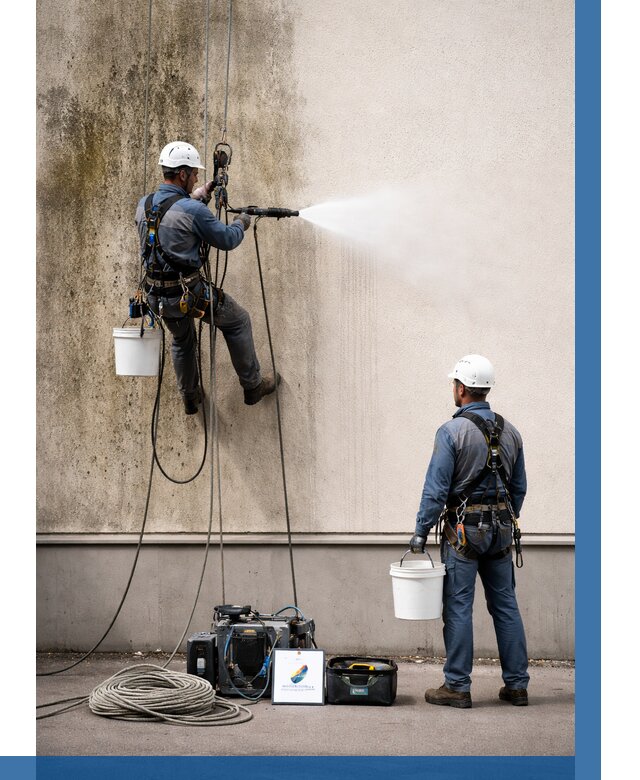 Очистка фасада от плесени в Полысаеве от 308 р. | ВЫСОТНИК-Плс