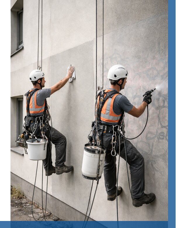 Антиграффити покрытие фасада в Полысаеве от 617 р. | ВЫСОТНИК-Плс