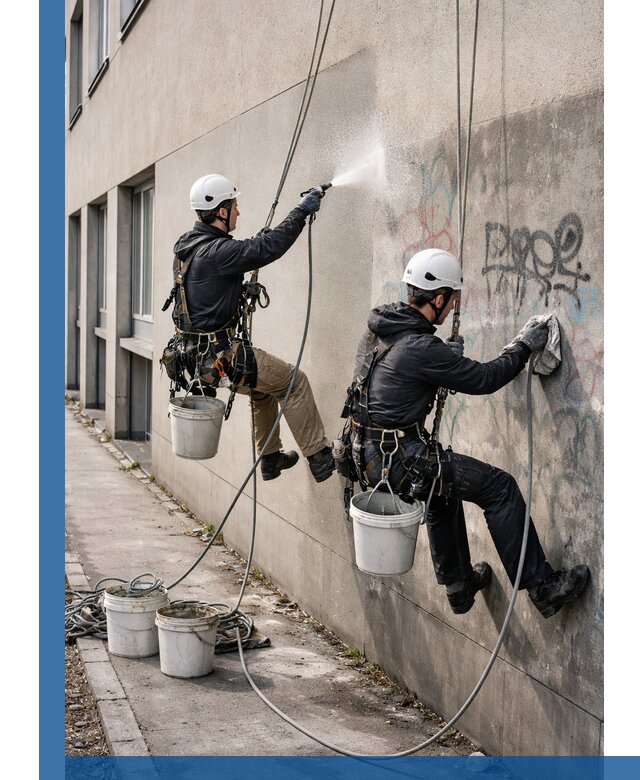 Антиграффити покрытие фасада с защитой от надписей в Полысаеве