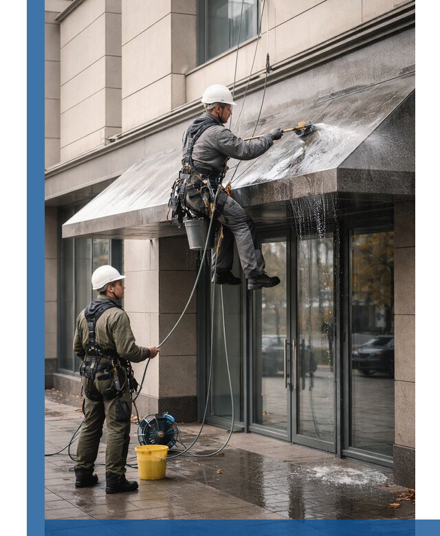 Профессиональная мойка козырьков и навесов в Полысаеве