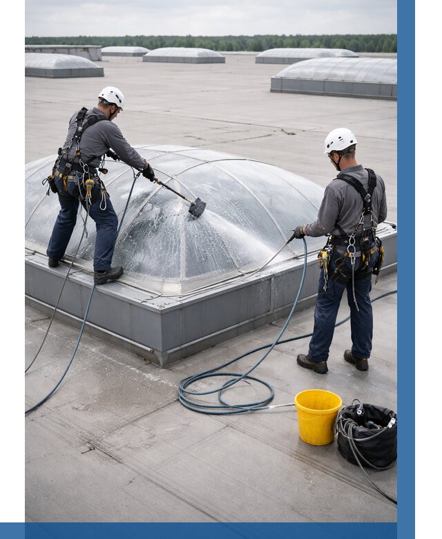 Мойка зенитных фонарей в Полысаеве, заказать от 4627 р. | ВЫСОТНИК-Плс