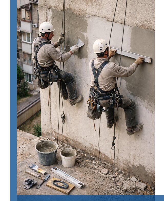 Комплексный ремонт штукатурного фасада с гарантией в Полысаеве