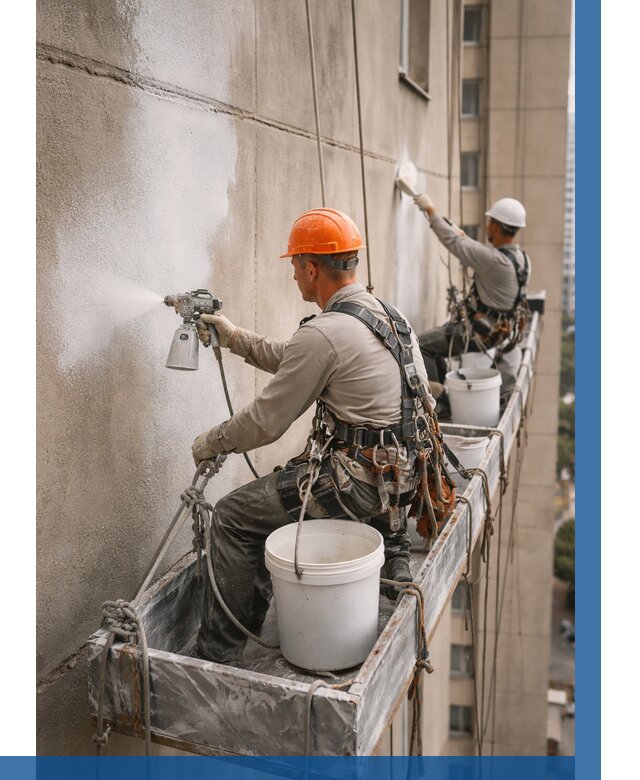 Грунтовка фасада на высоте в Полысаеве от 123 р. | ВЫСОТНИК-Плс