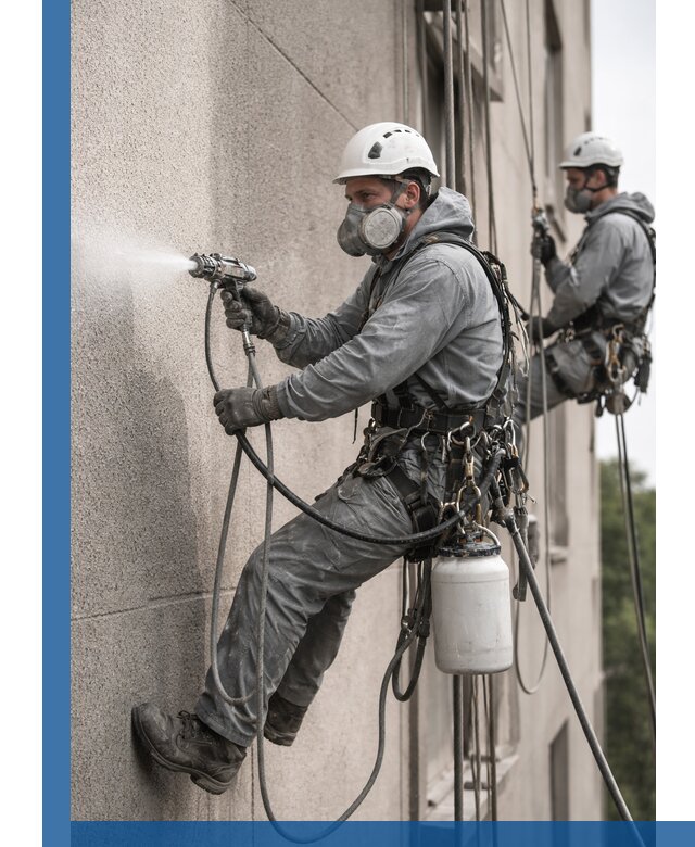 Безвоздушная покраска фасадов зданий в Полысаеве профессионально