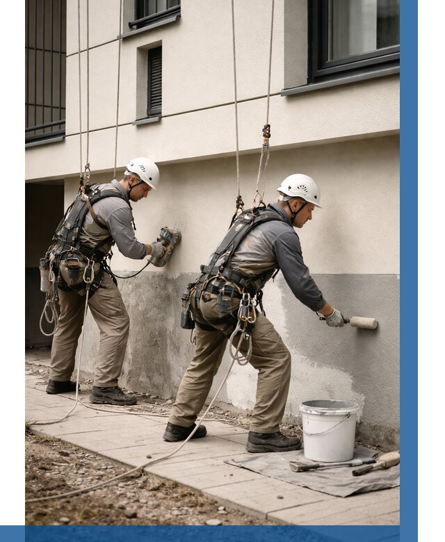 Окраска цоколя здания в Полысаеве от 463 р. под ключ | ВЫСОТНИК-Плс