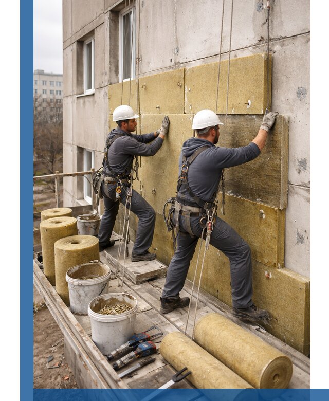 Утепление фасада минватой в Полысаеве под ключ с гарантией