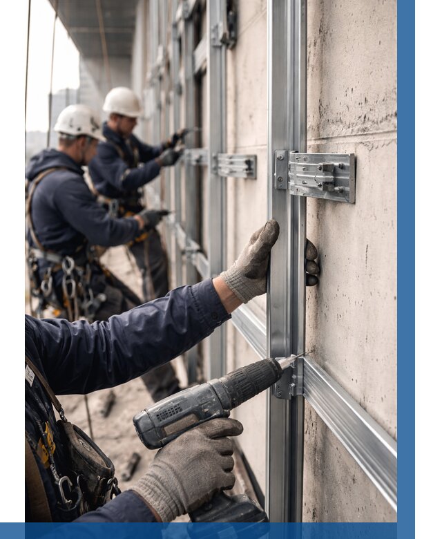 Монтаж подсистемы вентфасада в Полысаеве от 874 р. | ВЫСОТНИК-Плс