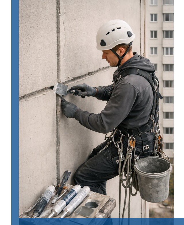 Ремонт межпанельных швов в Полысаеве герметизация и восстановление