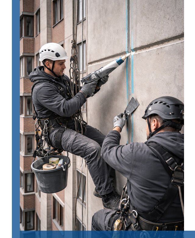 Вторичная герметизация швов фасада и кровли в Полысаеве