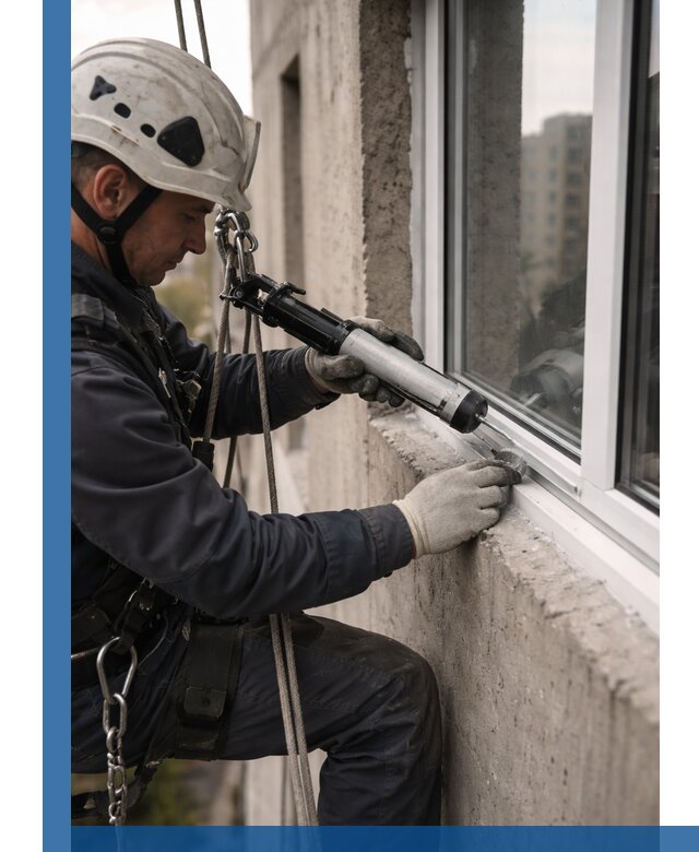 Герметизация оконных швов снаружи в Полысаеве профессионально