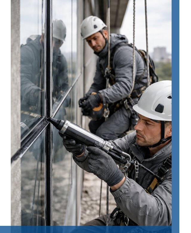 Герметизация витражных швов в Полысаеве от 668 р. | ВЫСОТНИК-Плс