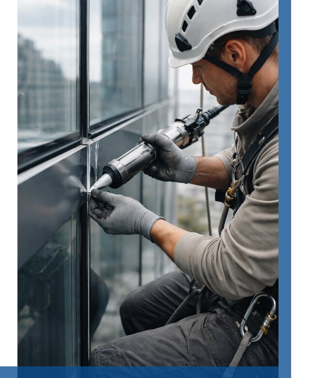 Герметизация стыков витража в Полысаеве от 1234 р. | ВЫСОТНИК-Плс