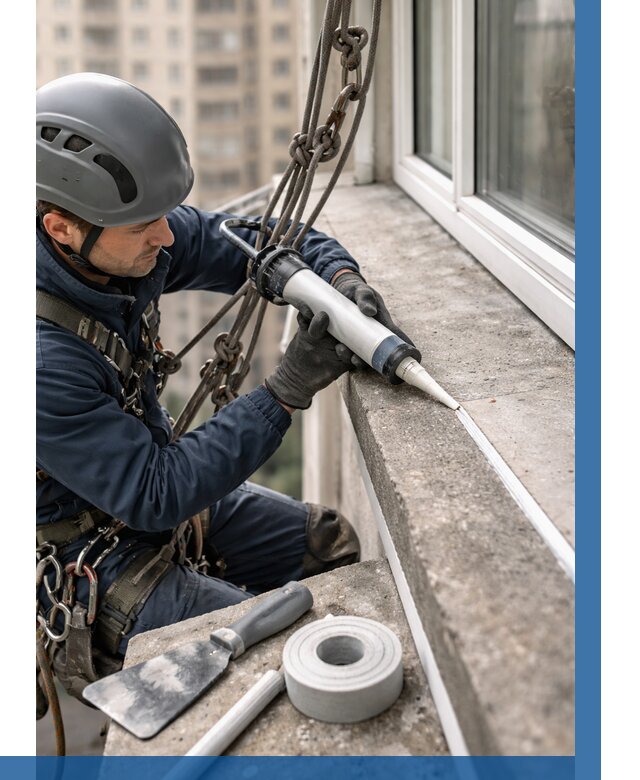 Герметизация балконного козырька в Полысаеве от 4627 р. | ВЫСОТНИК-Плс