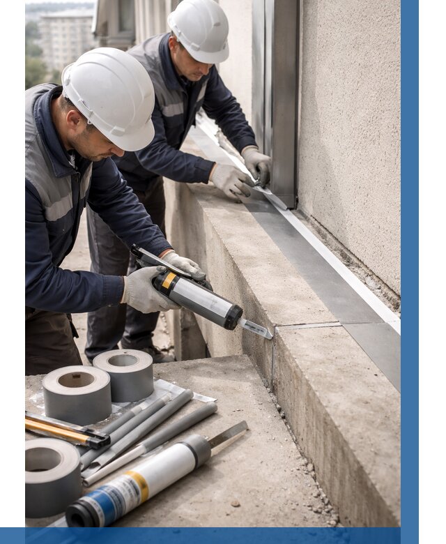 Герметизация примыкания балкона в Полысаеве от 4627 р. | ВЫСОТНИК-Плс