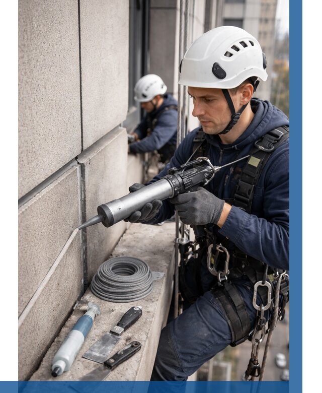 Герметизация деформационных швов фасада в Полысаеве от 720 | ВЫСОТНИК-Плс