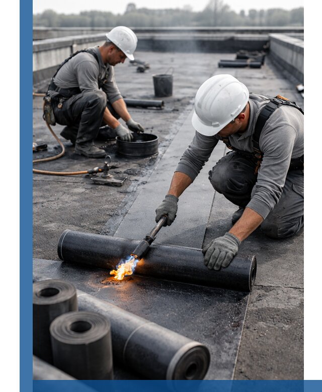 Ремонт рулонной кровли в Полысаеве герметизация и восстановление