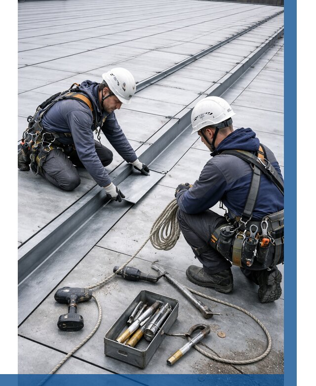 Ремонт фальцевой кровли в Полысаеве от 720 р. | ВЫСОТНИК-Плс