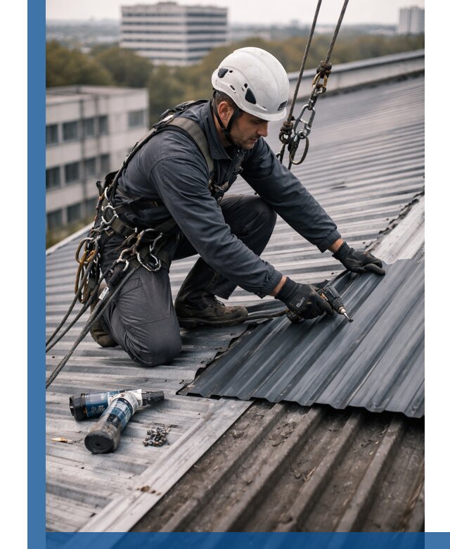 Ремонт профнастила на кровле в Полысаеве, работы под ключ