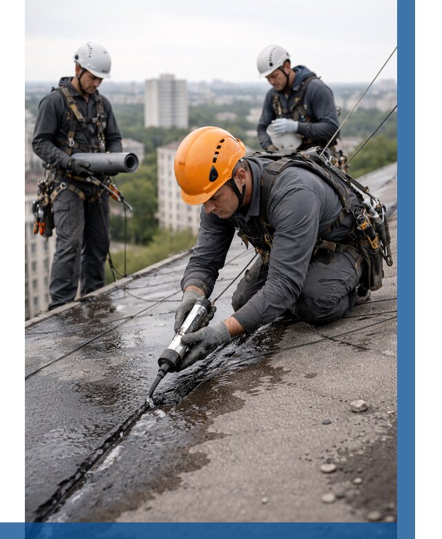 Устранение протечек кровли в Полысаеве от 12340 р. | ВЫСОТНИК-Плс