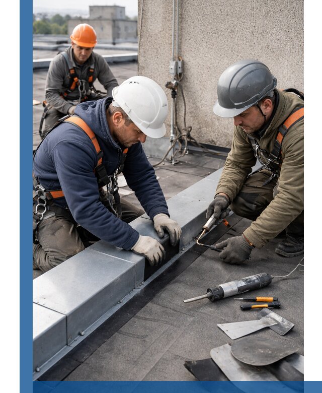 Ремонт кровельных примыканий в Полысаеве профессионально