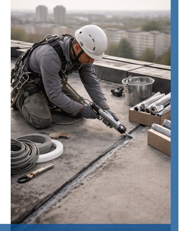 Герметизация швов кровли в Полысаеве от 463 р./м2 | ВЫСОТНИК-Плс