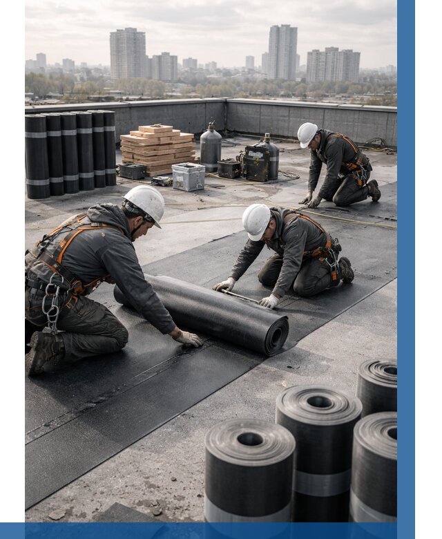 Монтаж мягкой кровли под ключ в Полысаеве от 463 р. | ВЫСОТНИК-Плс