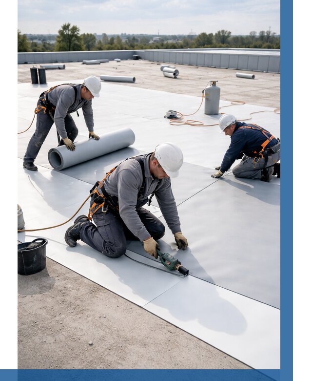 Монтаж мембранной кровли под ключ в Полысаеве от 1234 р. | ВЫСОТНИК-Плс