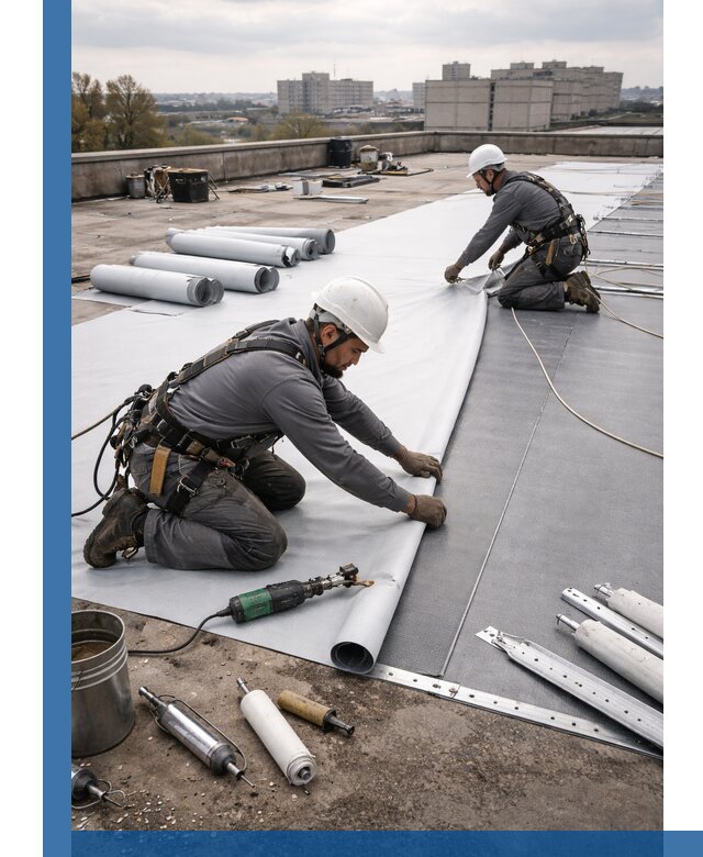 Монтаж мембранной кровли в Полысаеве для промышленных зданий