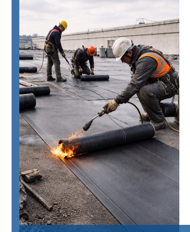 Монтаж наплавляемой кровли в Полысаеве профессионально