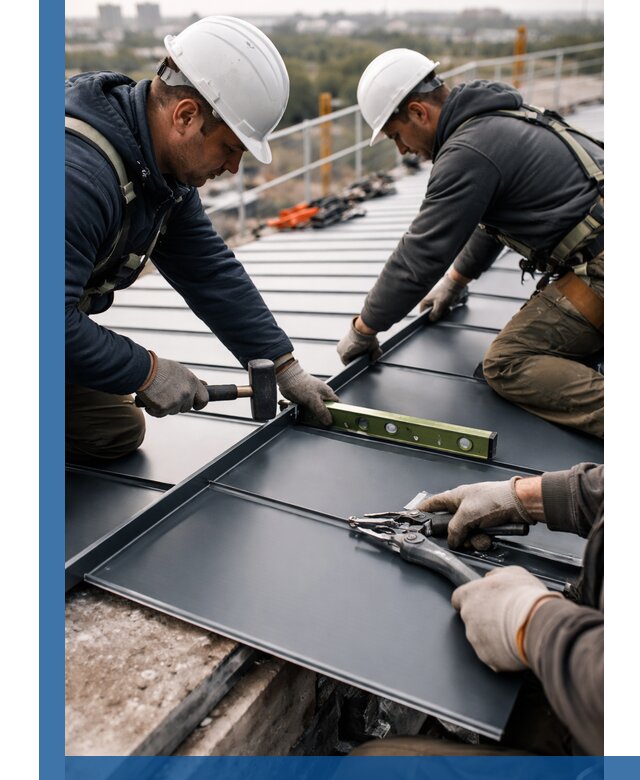 Монтаж фальцевой кровли в Полысаеве для промышленных зданий