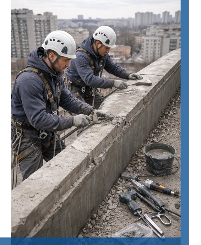 Ремонт парапета на кровле в Полысаеве от 1542 р. | ВЫСОТНИК-Плс