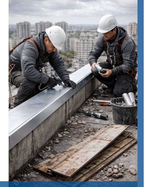 Замена парапетных крышек под ключ в Полысаеве от 1234 р. | ВЫСОТНИК-Плс