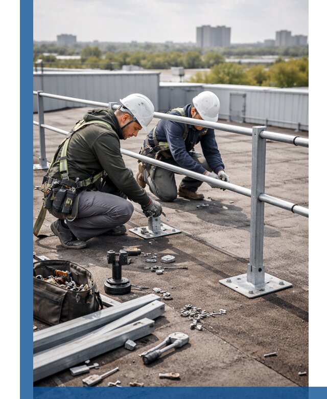 Монтаж кровельного ограждения в Полысаеве под ключ с гарантией