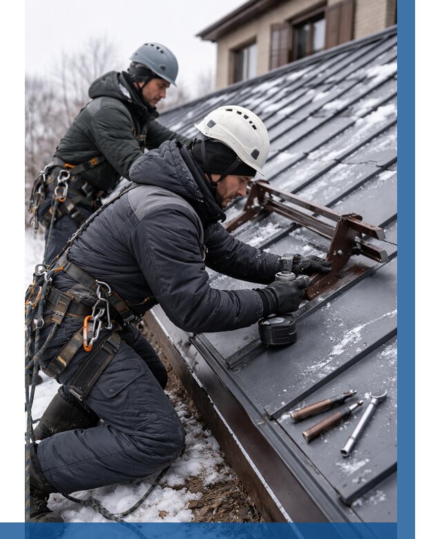 Монтаж снегозадержателей в Полысаеве от 463 р. | ВЫСОТНИК-Плс