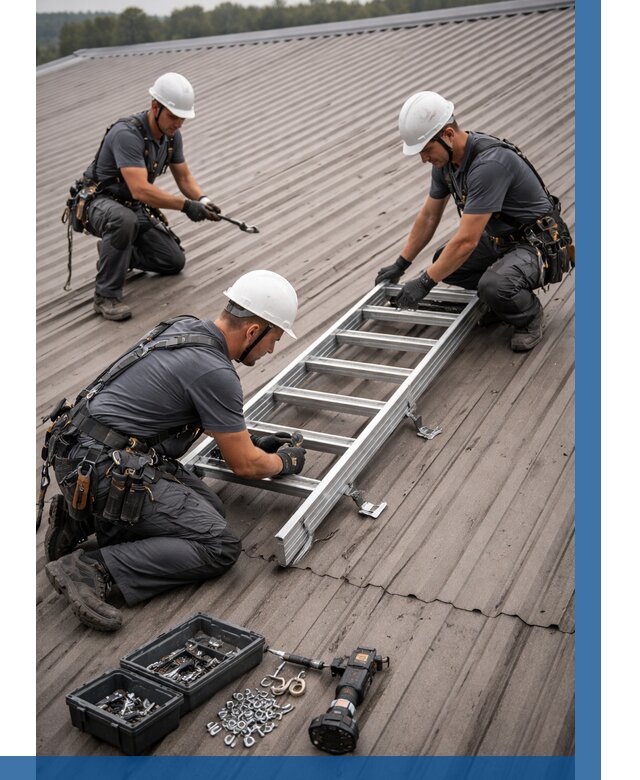 Монтаж кровельной лестницы в Полысаеве от 4627 р. | ВЫСОТНИК-Плс