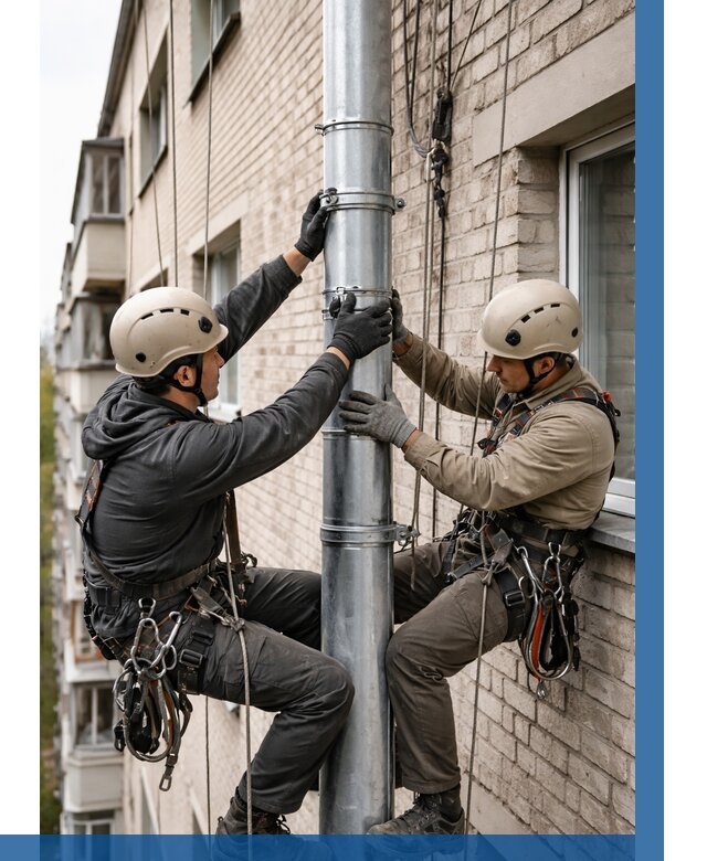 Замена водосточных труб в Полысаеве от 6684 р. | ВЫСОТНИК-Плс