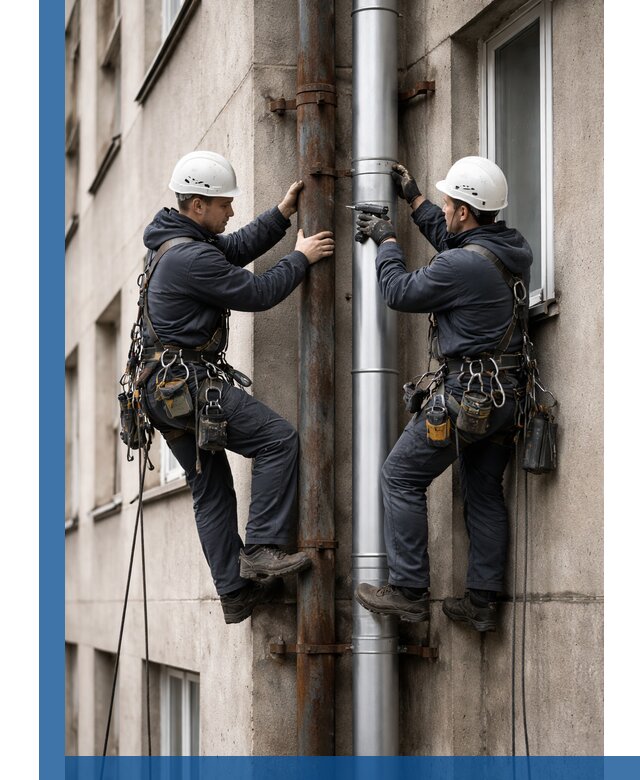 Замена водосточных труб в Полысаеве: монтаж и демонтаж под ключ
