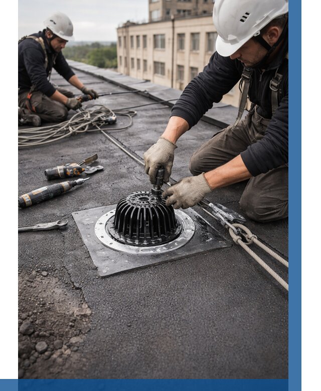 Установка водосточных воронок в Полысаеве цена от 3599 р. | ВЫСОТНИК-Плс