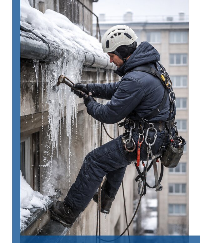 Удаление наледи и чистка водостоков в Полысаеве оперативно и безопасно