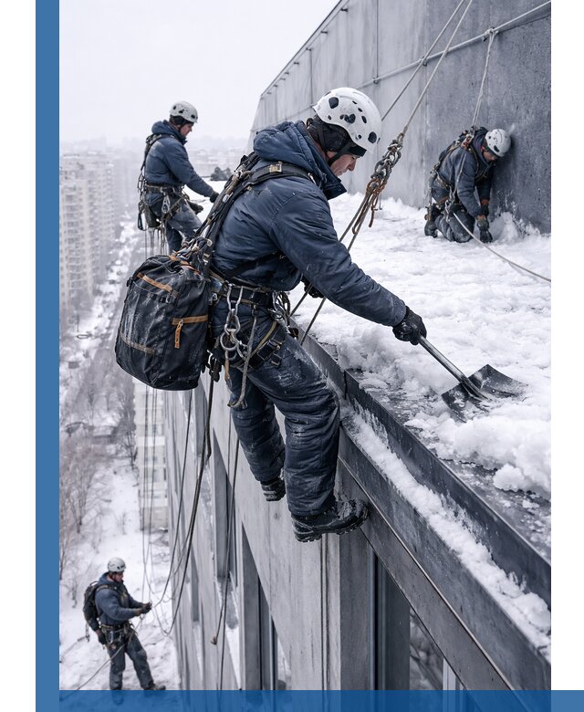 Абонентское обслуживание кровли зимой в Полысаеве регулярный уход