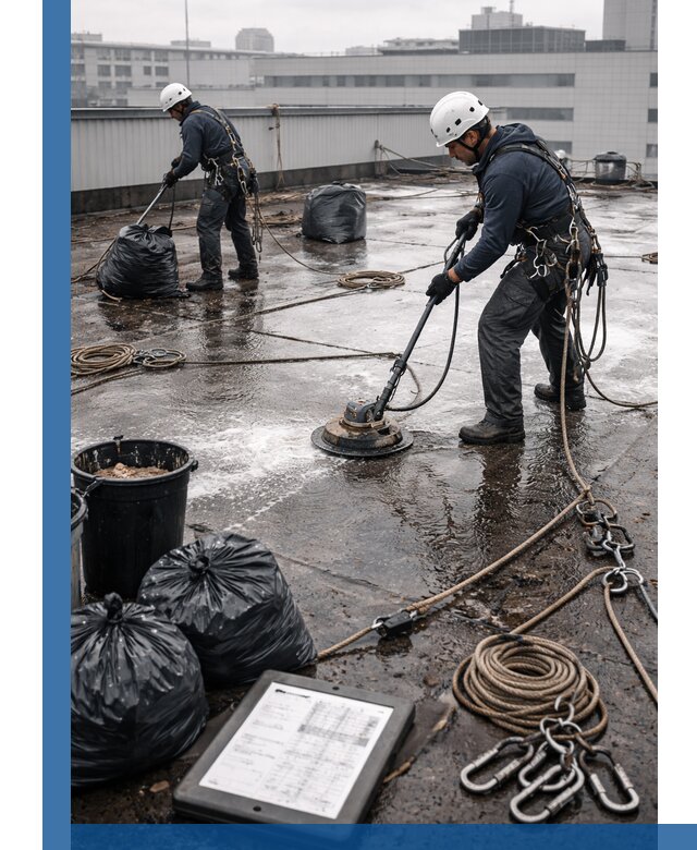 Плановая очистка кровли по графику в Полысаеве для безопасности