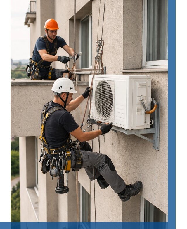 Монтаж внешнего блока кондиционера в Полысаеве от 6684 р. | ВЫСОТНИК-Плс