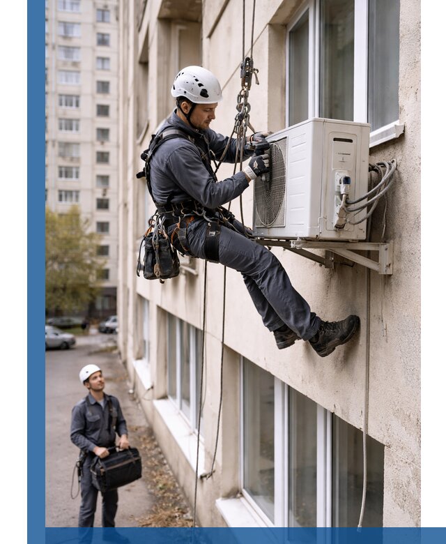 Демонтаж внешнего блока кондиционера в Полысаеве профессионально