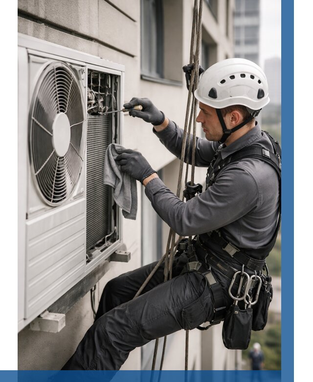 Обслуживание внешнего блока кондиционера в Полысаеве от 2776 р.ВЫСОТНИК-Плс