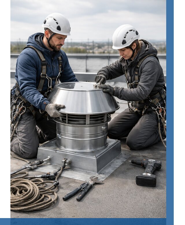 Установка дефлекторов на кровле в Полысаеве от 4627 р. | ВЫСОТНИК-Плс