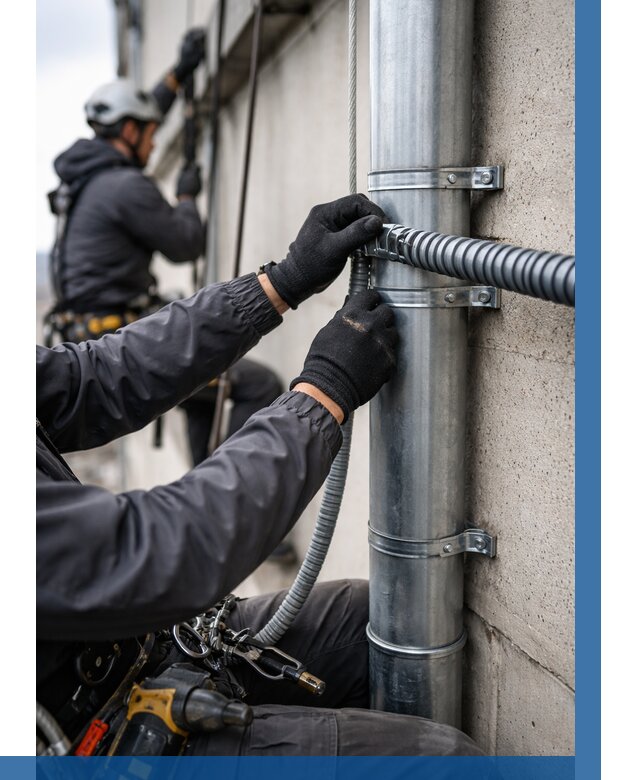 Монтаж гофры для кабеля в Полысаеве от 308 р. | ВЫСОТНИК-Плс