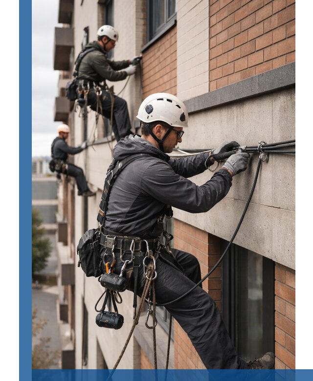 Крепление кабеля на фасаде монтаж и крепеж в Полысаеве